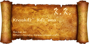 Knoskó Kámea névjegykártya